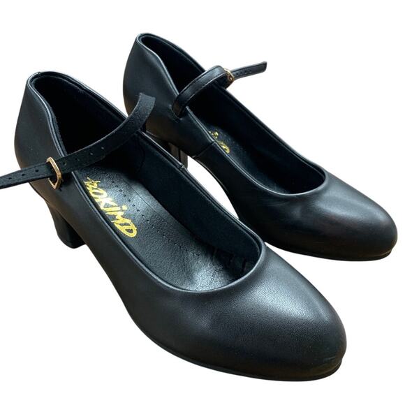 Bokimd Womens Size 7 Black Non-Slip Latin Salsa Dance 2.25" Heel Character Shoes - Picture 1 of 8